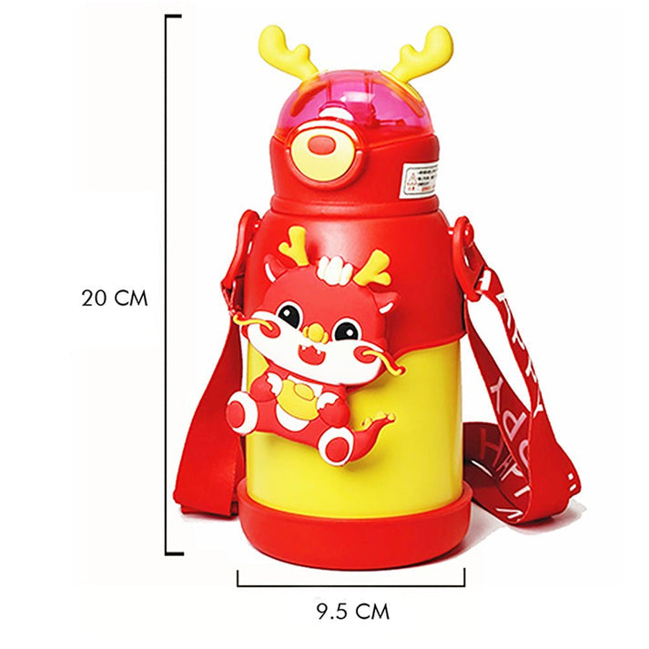 Little Surprise Box Orange Lucky Dragon Theme Kids Water Bottle, 500 Ml