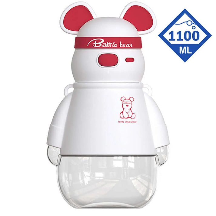Little Surprise Box White, Kelly Jo Bear water bottle for Kids and Adults, 1100 ML, Red