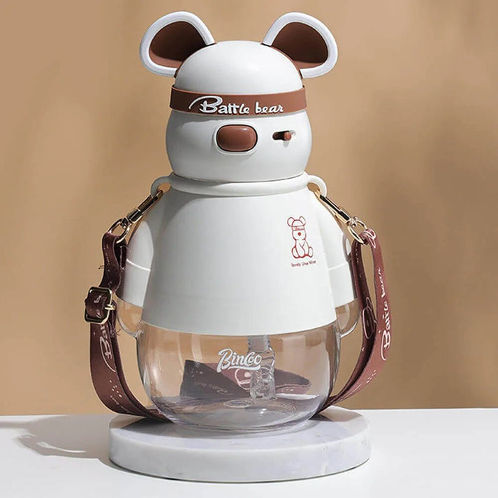 Little Surprise Box White, Kelly Jo Bear water bottle for Kids and Adults, 1100 ML, Brown