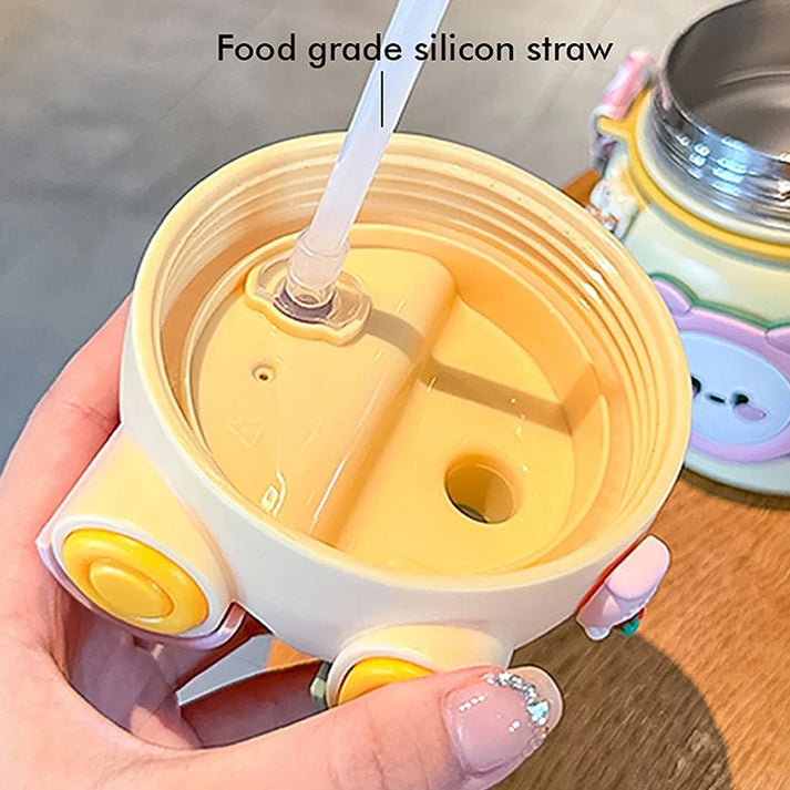 Little Surprise Box Yellow 2 Way Lid Style Icecream Theme Kids Water Bottle, 850Ml