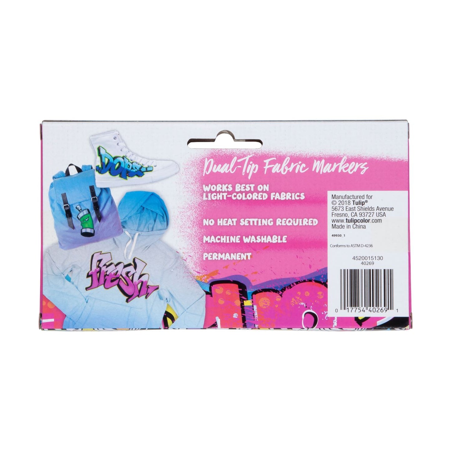 Graffiti Dual Tip Fabric Markers Neon 6 Pack