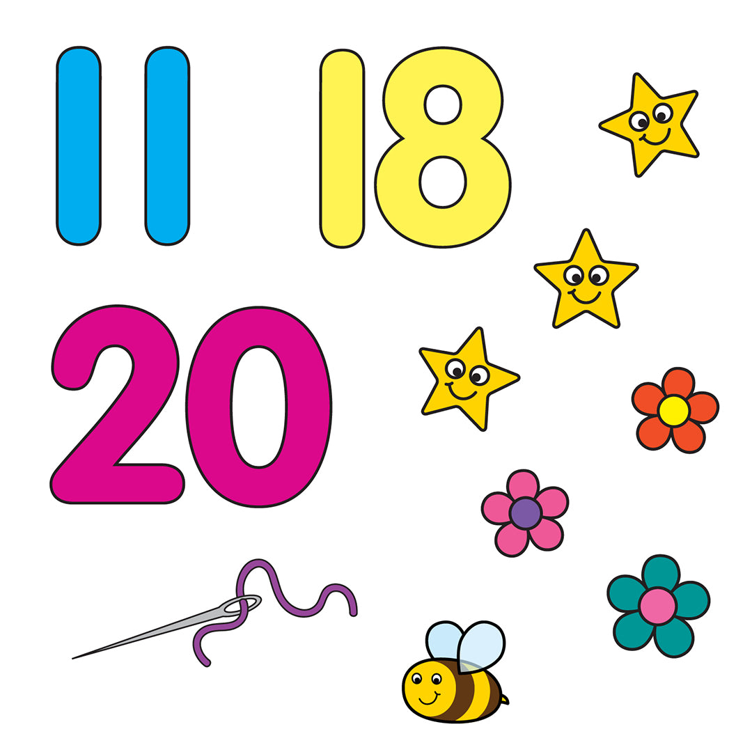 1-20 Sticker Colouring Book