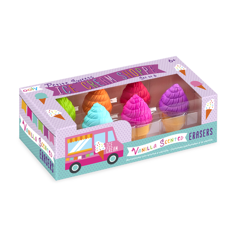 Petite Sweets Ice Cream Shoppe Scented Erasers - Set of 6