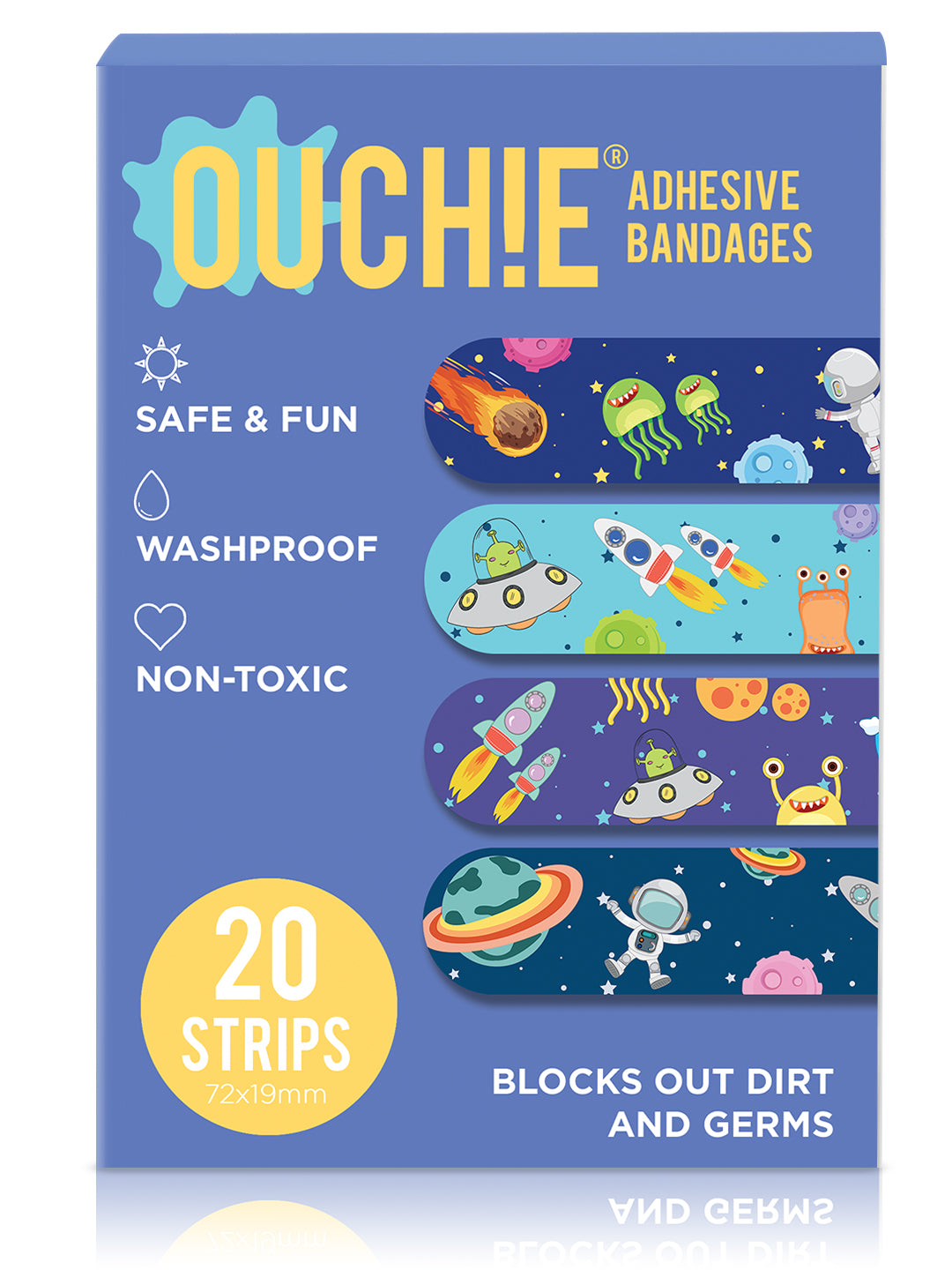 Ouchie Kids Bandages Pack of 20 - Space