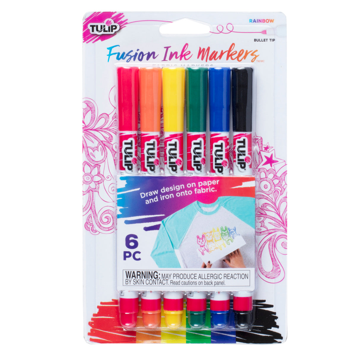 Tulip Rainbow Sublimation Fabric Markers - 6 Pack