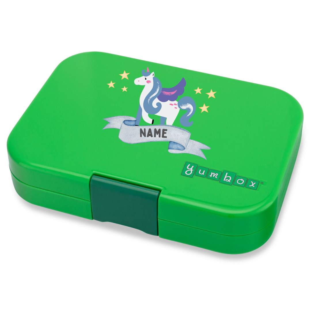 Yumbox 4 Section Panino- Bamboo Green Shark