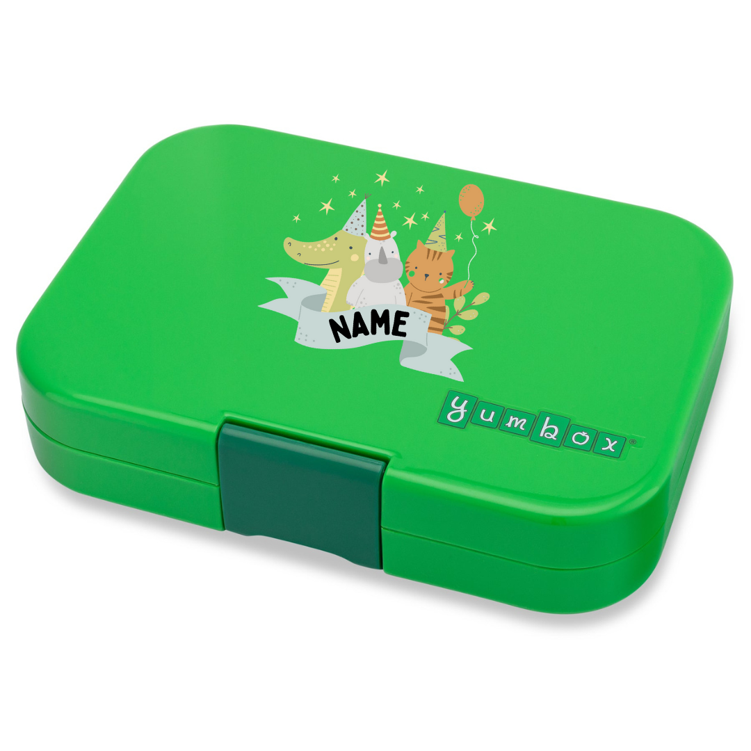 Yumbox 4 Section Panino- Bamboo Green Shark