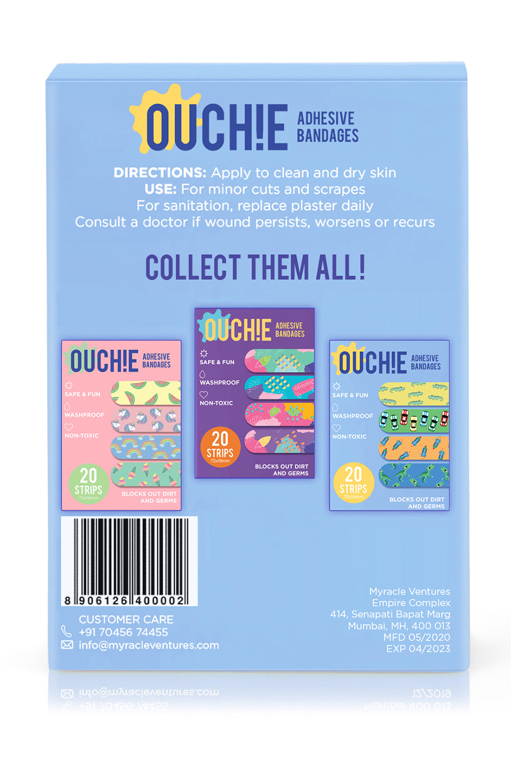 Ouchie Kids Bandages Pack of 20 - Blue