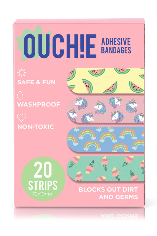 Ouchie Kids Bandages Pack of 20- Pink