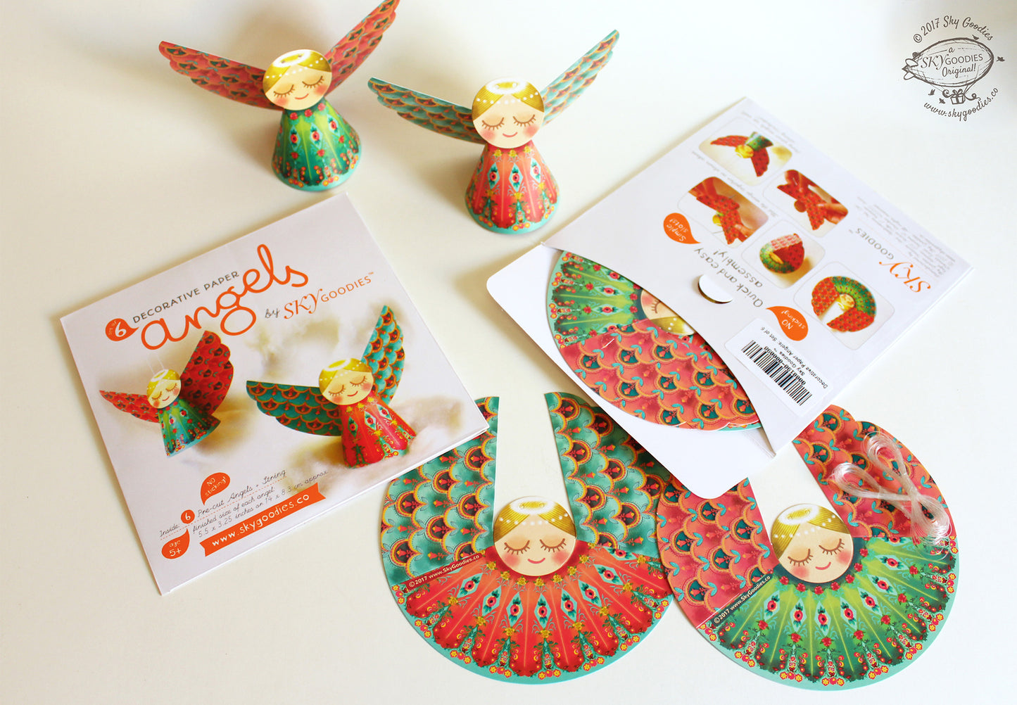 Set of 6 Paper Angels DIY Paper Craft