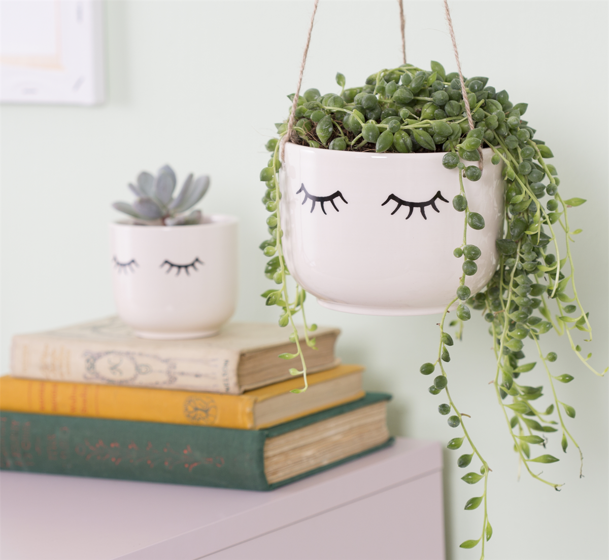 Eyes Shut Hanging Planter