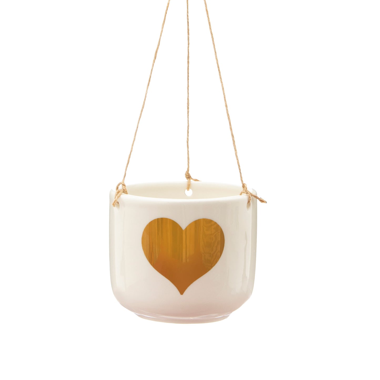 Gold Heart Hanging Planter