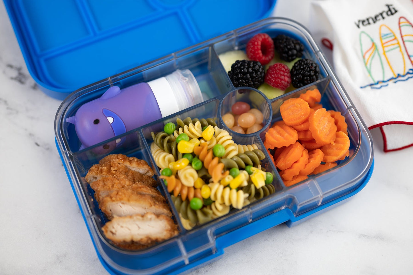 Yumbox 6 Section Original- True Blue Funny Monsters