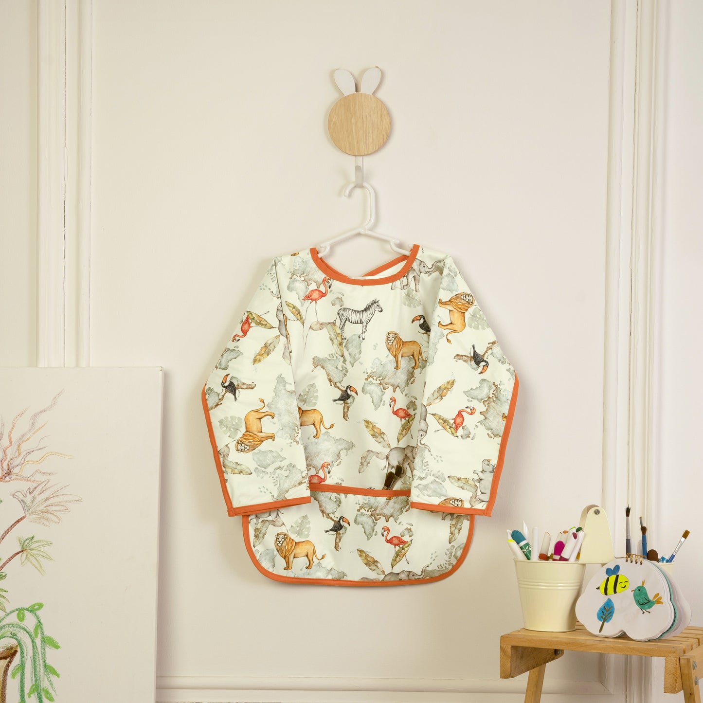 Baby It's A Wild World Little Artist Apron (With Sleeves)