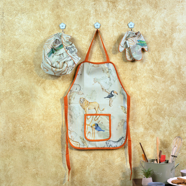 Baby It’s A Wild World Apron - Little Chef Trio Set
