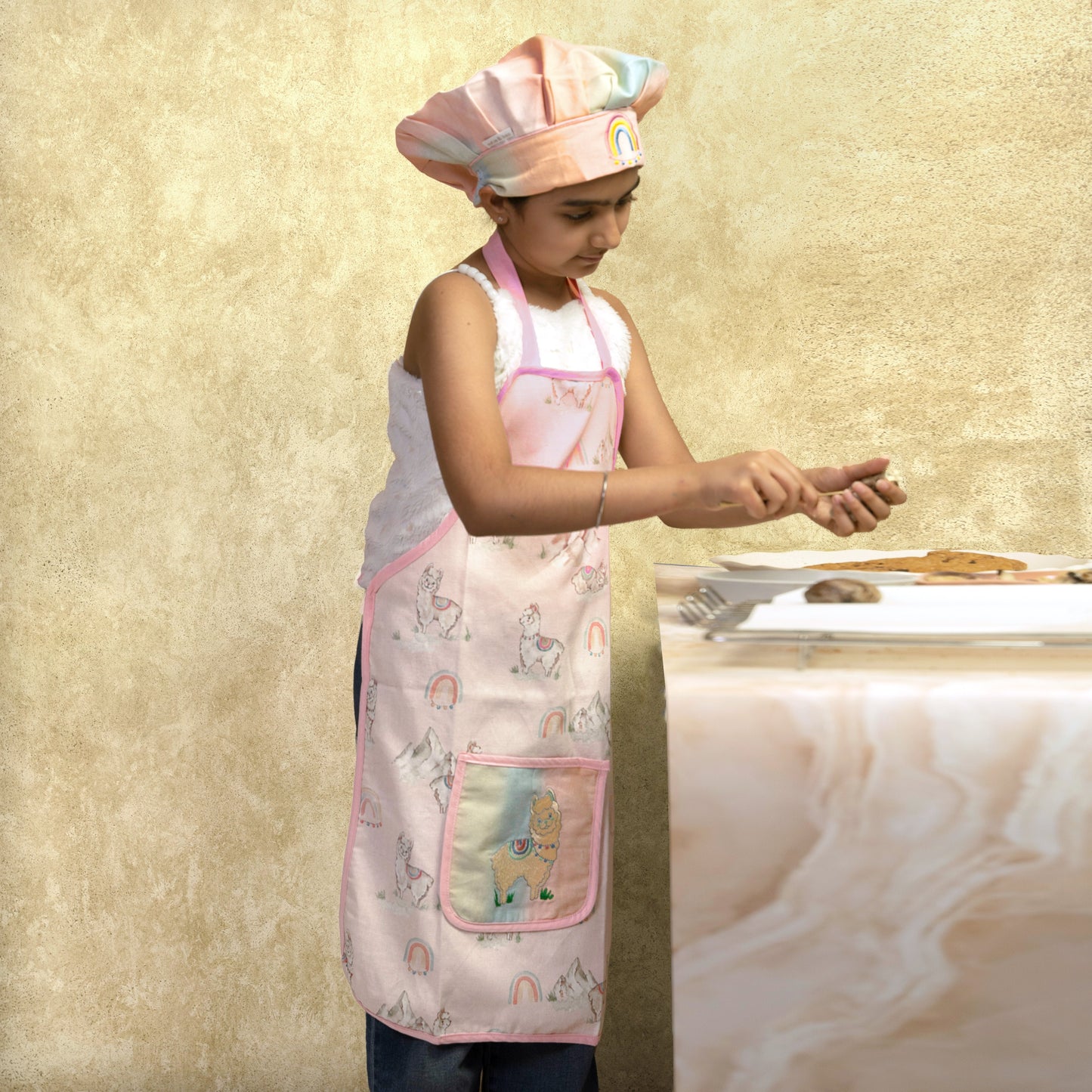 Ooh La Llama Apron Set - Little Chef Duo Set