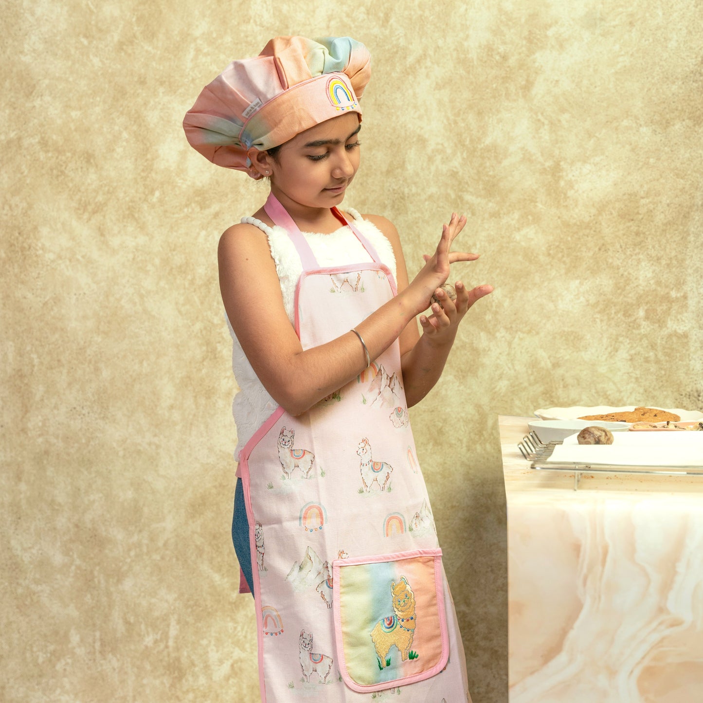 Ooh La Llama Apron Set - Little Chef Duo Set