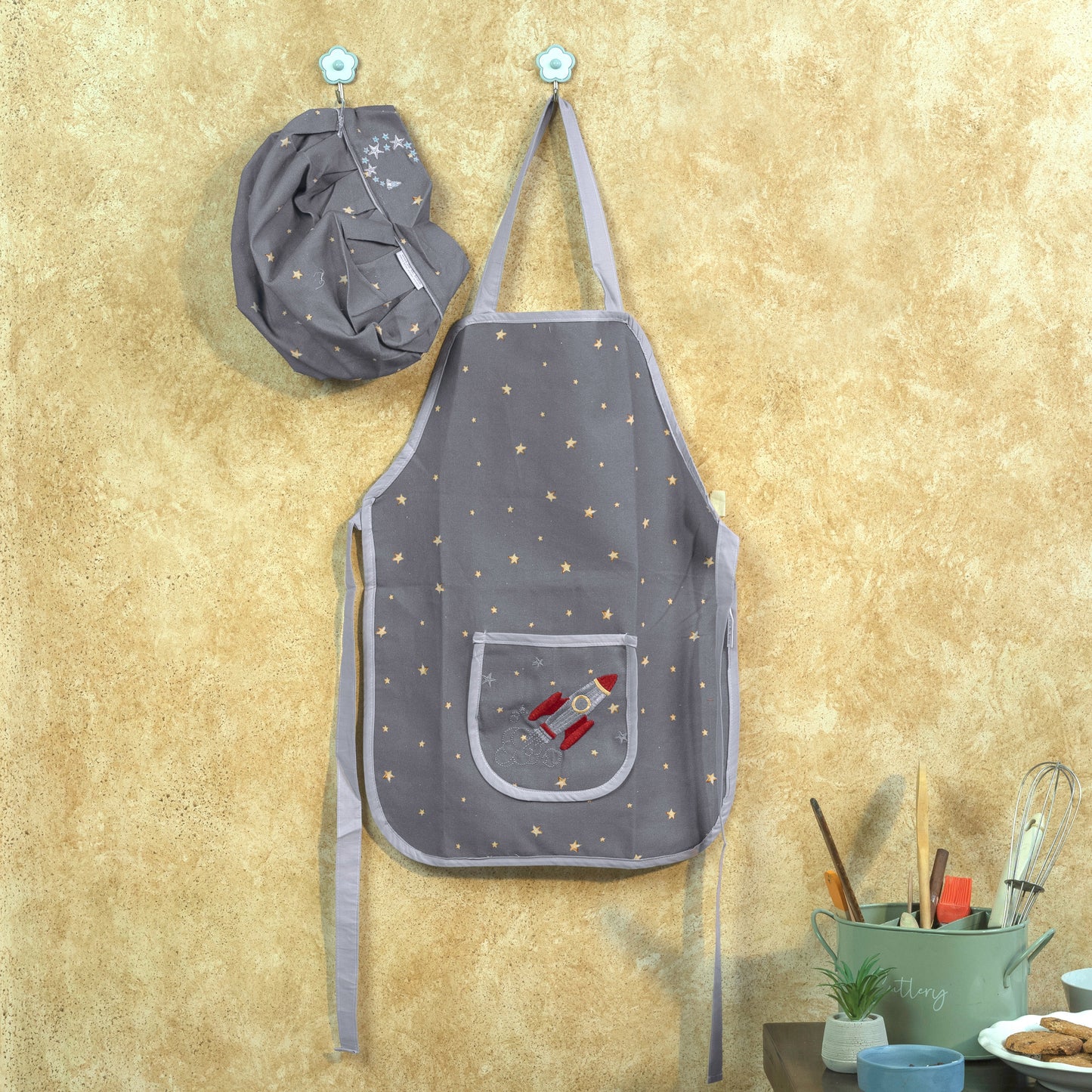 To The Moon And Back Apron Set - Little Chef Duo Set