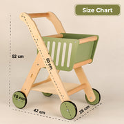 Playbox Shop 'N' Roll - Educational Wooden Toy Role Play Grocery Store Shopping Trolley | Boys Or Girls Pretend Play Supermarket Playset (Unassemble)