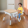 OPlus Multipurpose Study table with wooden top and 2 pen holders and 1 Chair
