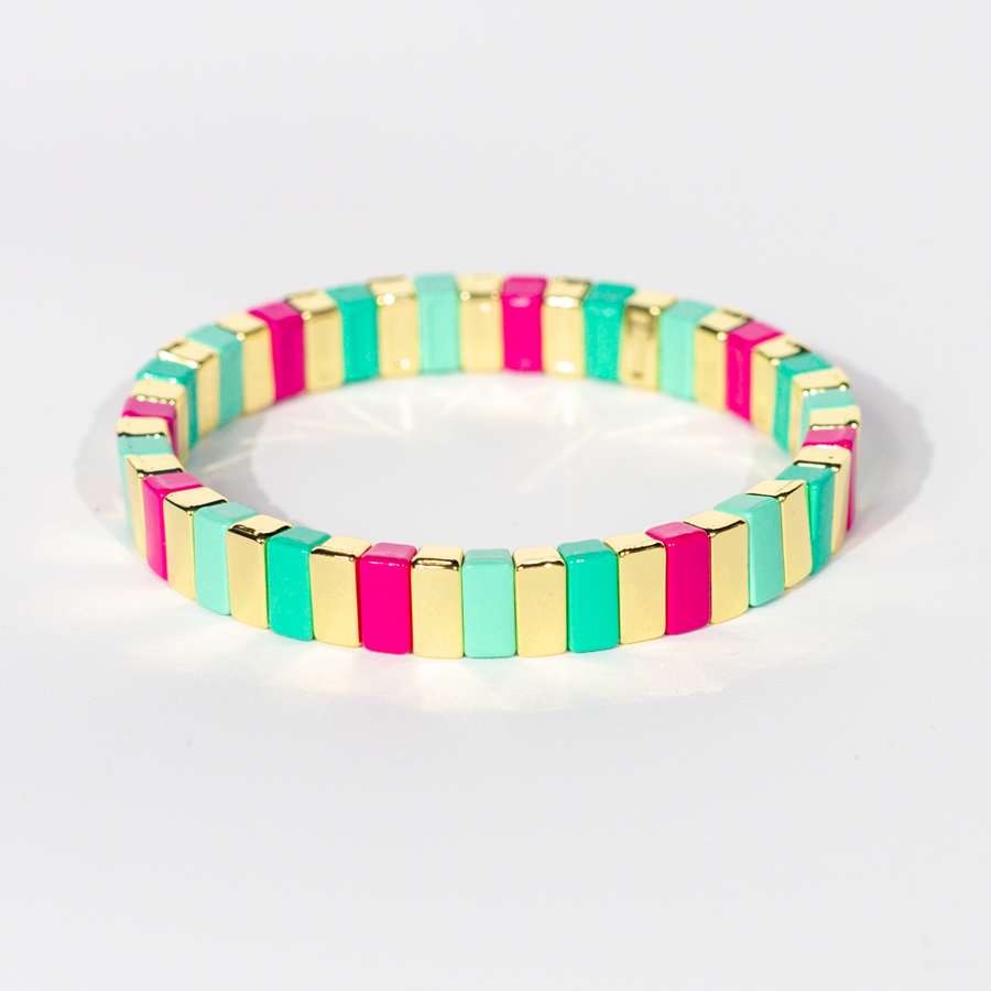Classic Enamel Bracelet | Magenta & Mint