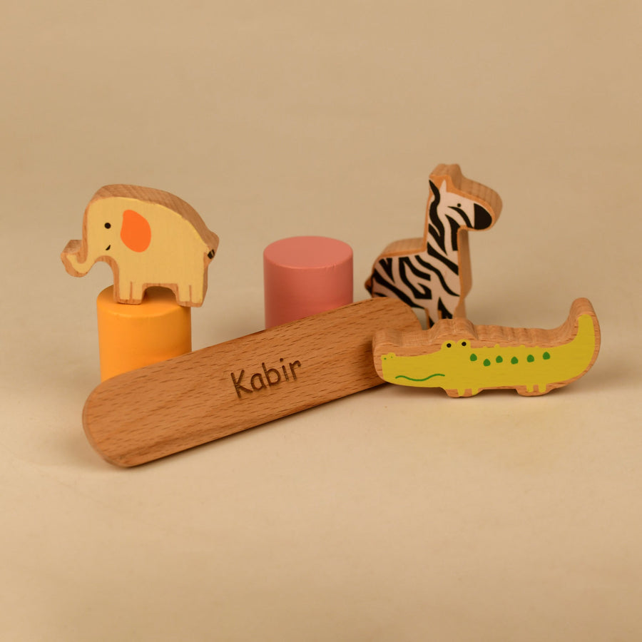 Playbox Wodden Zoo Tower | Balancing Activities Toy | Great Gift for Kids and Toddlers | Wooden Animal Stacking Toys