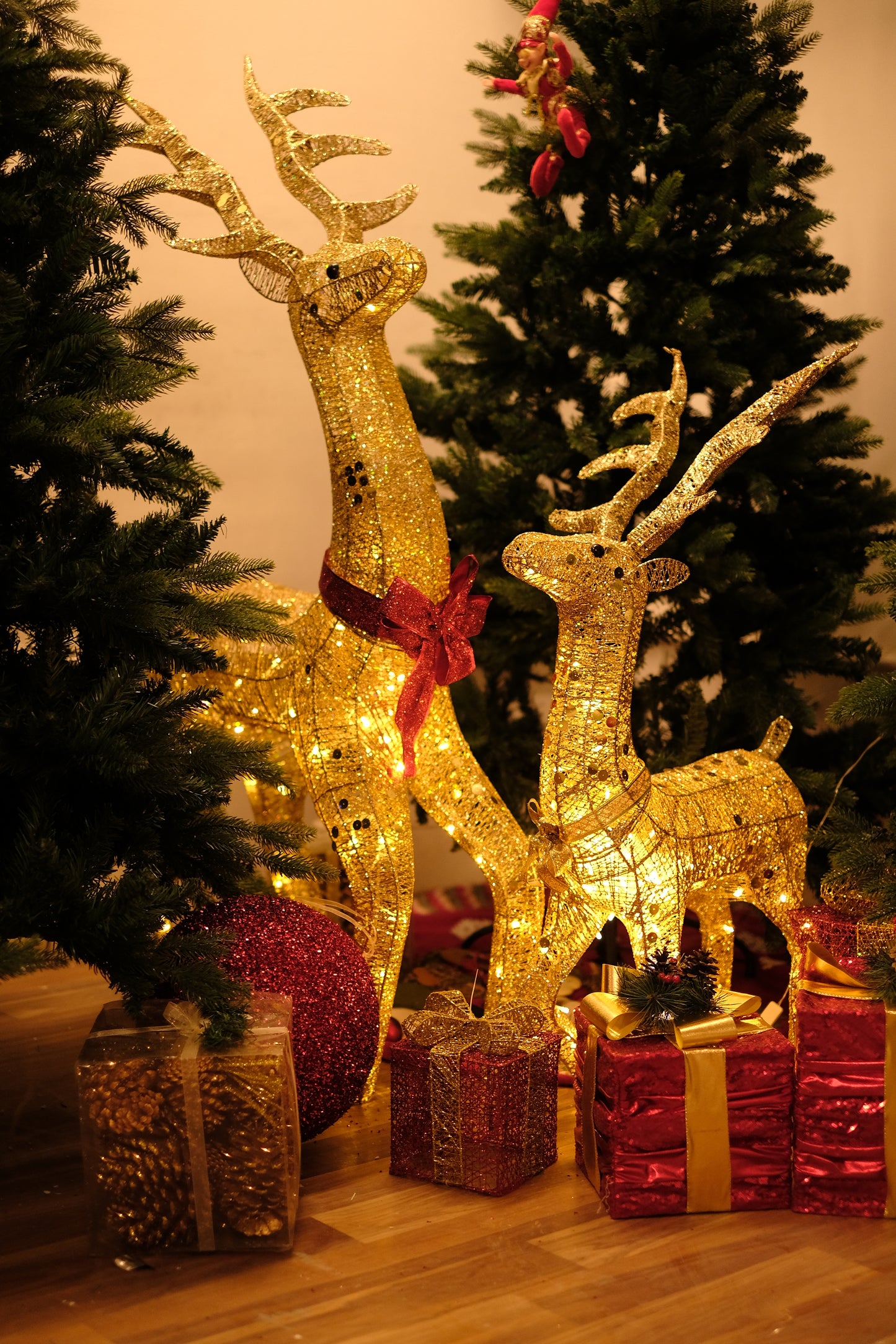 Rudolph, Shimmering Gold LED Reindeer Decoration by SWEN - 1.2 M