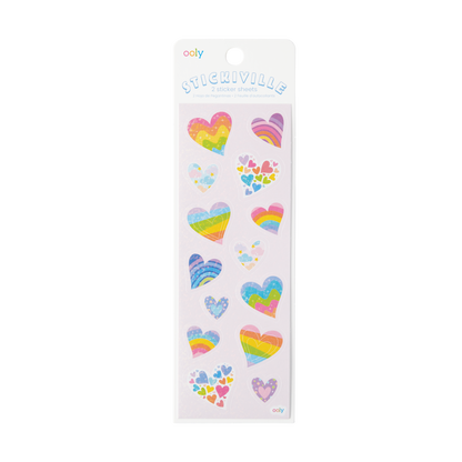 Stickiville Stickers: Rainbow Hearts - Skinny (2 Sheets)
