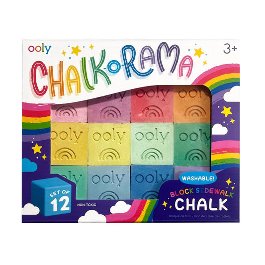 Chalk-o-Rama | Washable Block Sidewalk Chalk Cubes - Set of 12