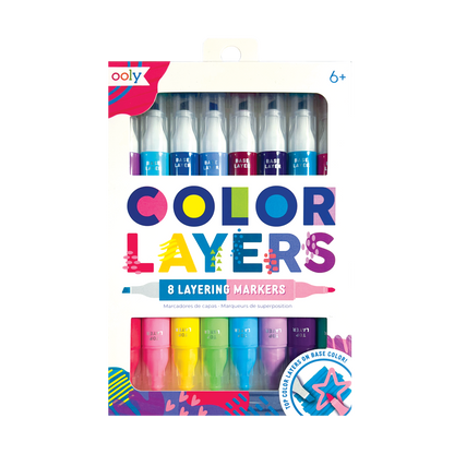 COLOR LAYERS DOUBLE ENDED LAYERING MARKERS SET OF 8