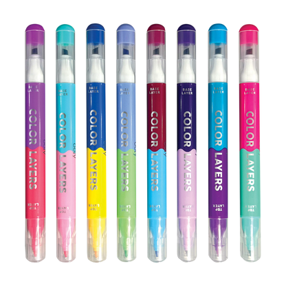COLOR LAYERS DOUBLE ENDED LAYERING MARKERS SET OF 8