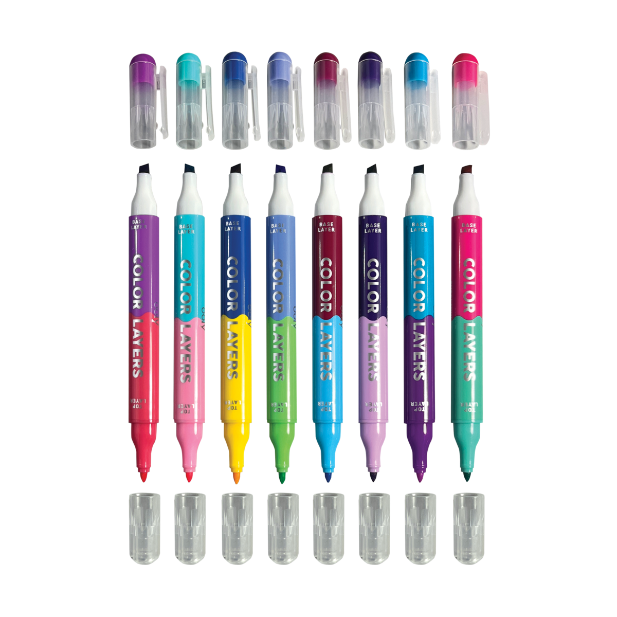 COLOR LAYERS DOUBLE ENDED LAYERING MARKERS SET OF 8