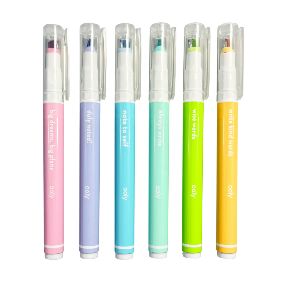 Noted! 2-in-1 Micro Fine Tip Pen And Highlighters - Set of 6