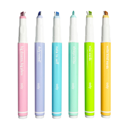 Noted! 2-in-1 Micro Fine Tip Pen And Highlighters - Set of 6