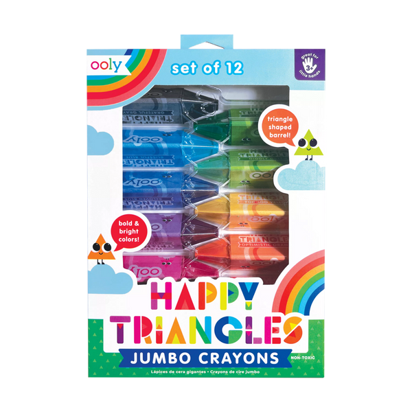 Happy Triangles Jumbo Crayons - Set of 12