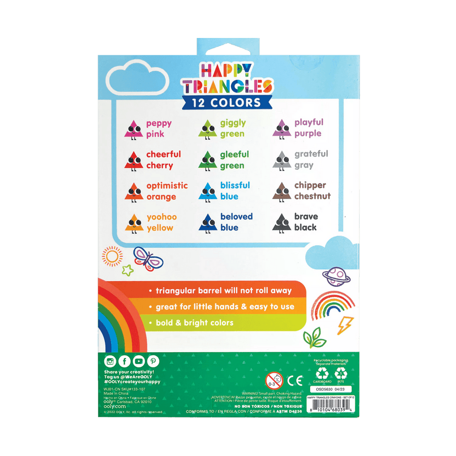 Happy Triangles Jumbo Crayons - Set of 12
