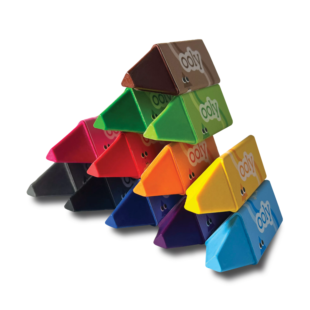 Happy Triangles Jumbo Crayons - Set of 12