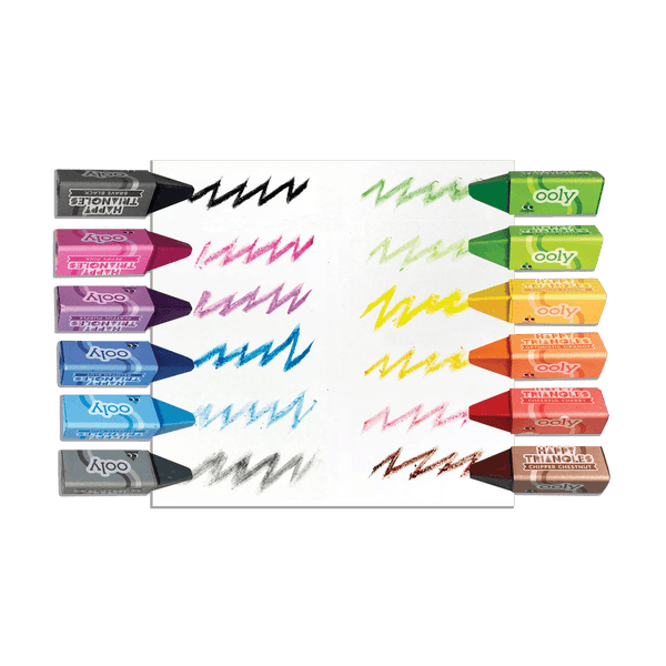Happy Triangles Jumbo Crayons - Set of 12