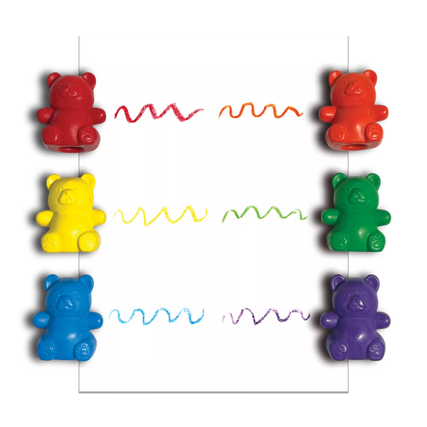 Cuddly Cubs Bear Finger Crayons - Set of 6