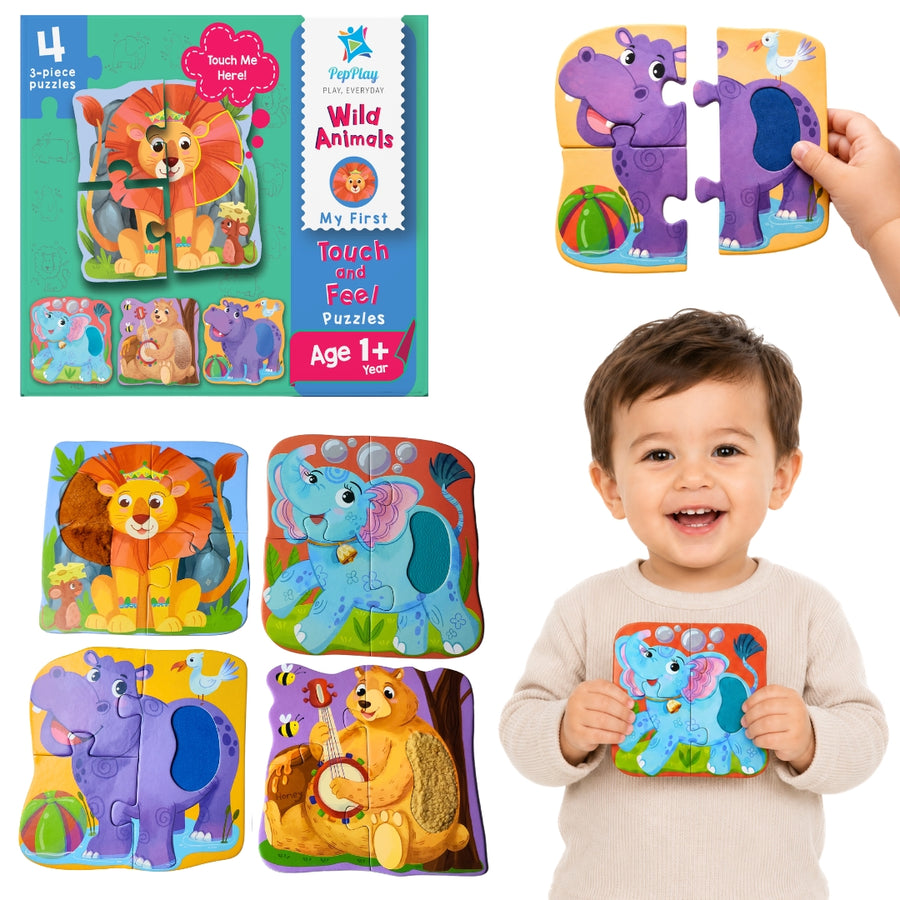MY FIRST TOUCH & FEEL PUZZLES - WILD ANIMALS