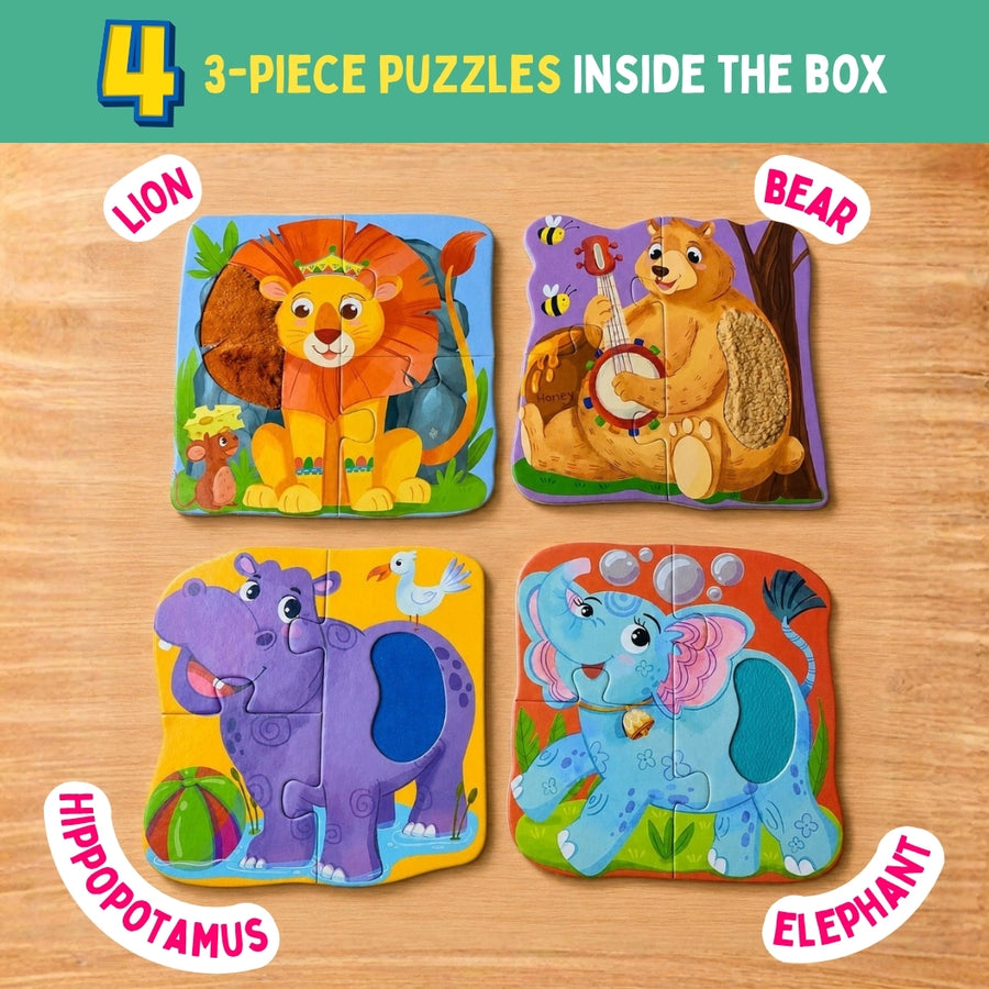 MY FIRST TOUCH & FEEL PUZZLES - WILD ANIMALS