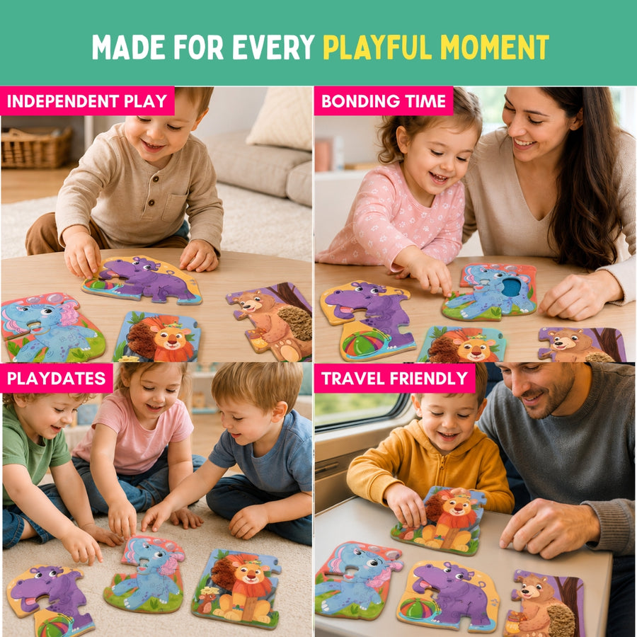 MY FIRST TOUCH & FEEL PUZZLES - WILD ANIMALS
