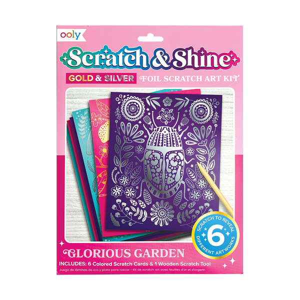 Scratch & Shine: Foil Scratch Art Kit - Glorious Garden