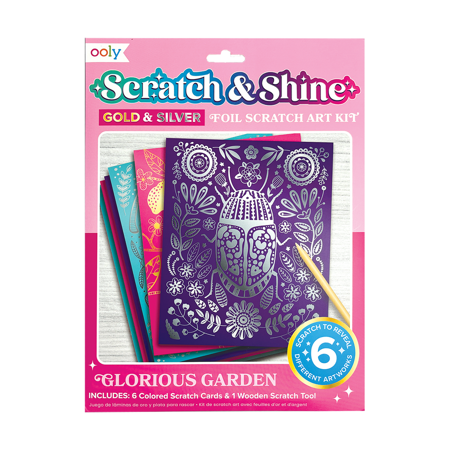 Scratch & Shine: Foil Scratch Art Kit - Glorious Garden