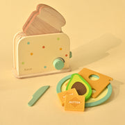 Playbox Roasty Toasty Wooden Toaster Kitchen Set Toddler & Kids Pretend Play Cooking Toy Set (1 Years +) Imagination and Creativity | Kids Toys for Cooking Simulation Educational Toys