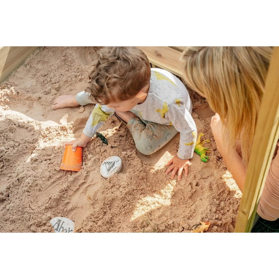 PLUM WOODEN SANDPIT WITH CANOPY - NATURAL