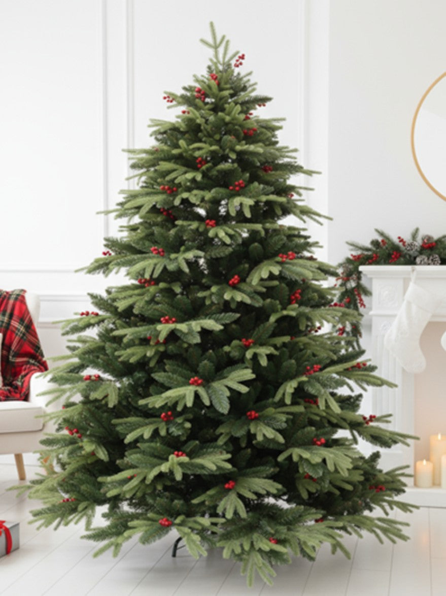 SWEN 8 feet RAZ christmas tree with cherries and dual color leaves