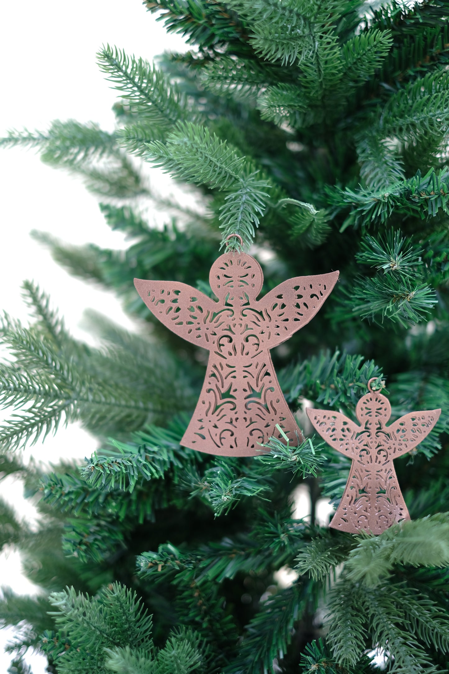 ELENA by SWEN, pack of 2 Filigree Peace Angel Christmas Tree Ornaments