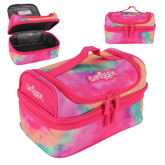 Smiggle Vivid Double Decker Lunchbox Pink, 3Y+