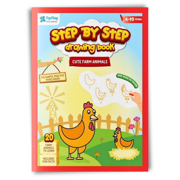 PEPPLAY STEP BY STEP DRAWING BOOK - CUTE FARM ANIMAL
